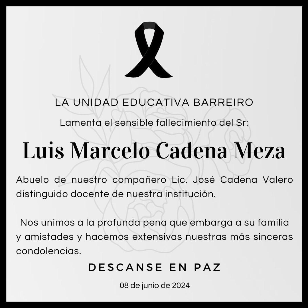 Condolencia por el fallecimiento del abuelo al Lic José Cadena